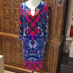 MSK-Multicolor Abstract Design Dress